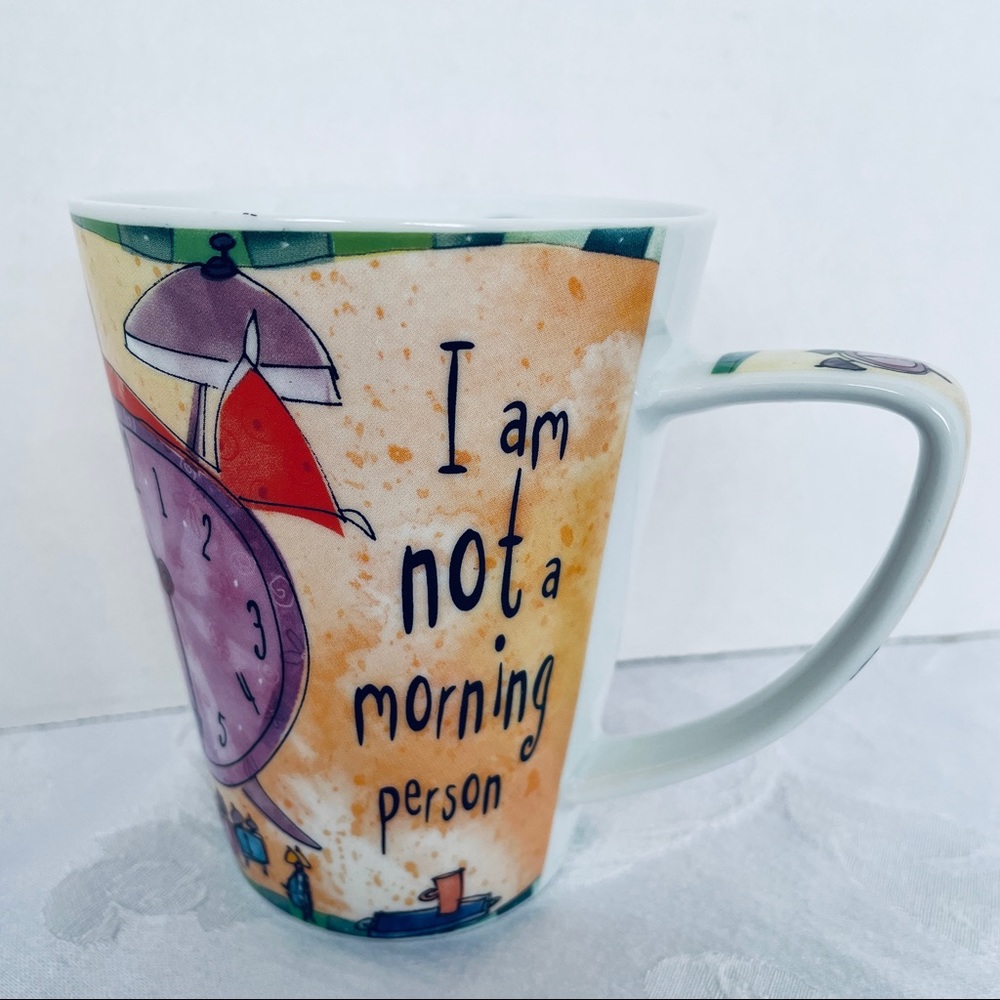 Johnson Brothers Born to shop   Coffee mug Not a morning person